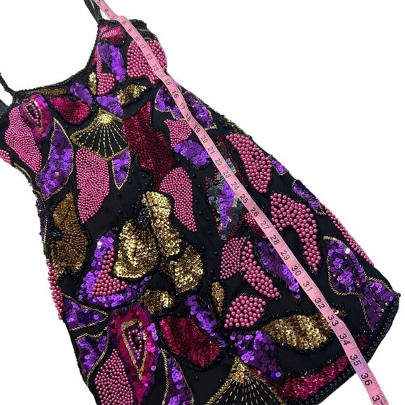 Vintage Alyce Designs Heavily Beaded Sequin Regency Gatsby Glam Dress - Picture 13 of 16